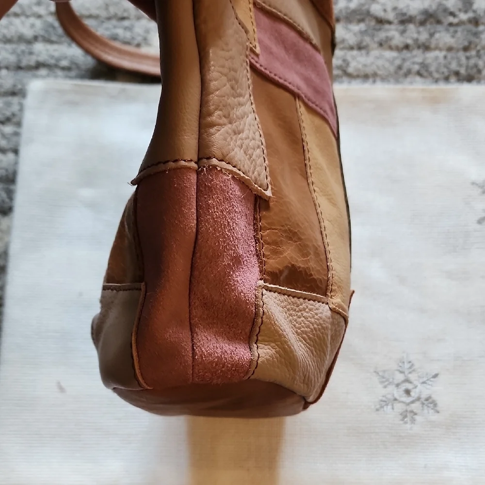 The Sak Multicolor Patchwork Leather Suede Shoulder Bag. - Picture 11 of 15
